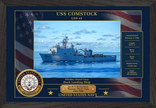 USS Comstock LSD-45 Framed Patriotic Photo