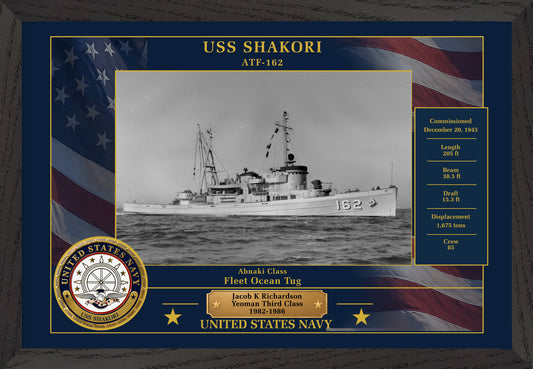 USS Shakori ATF-162 Framed Patriotic Photo