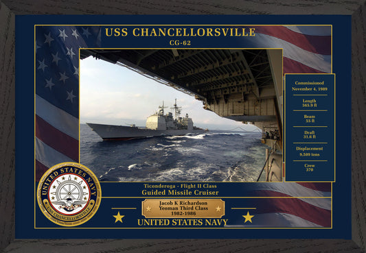 USS Chancellorsville CG-62 Framed Patriotic Photo