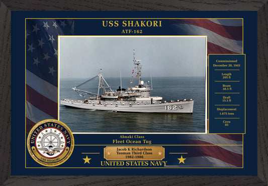 USS Shakori ATF-162 Framed Patriotic Photo