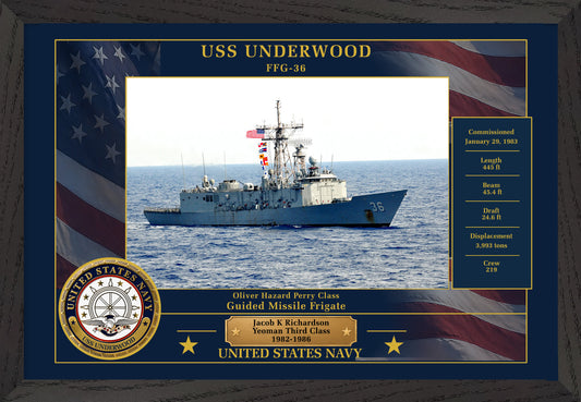 USS Underwood FFG-36 Framed Patriotic Photo