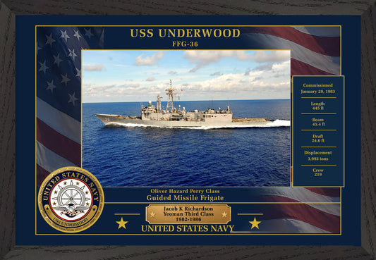 USS Underwood FFG-36 Framed Patriotic Photo