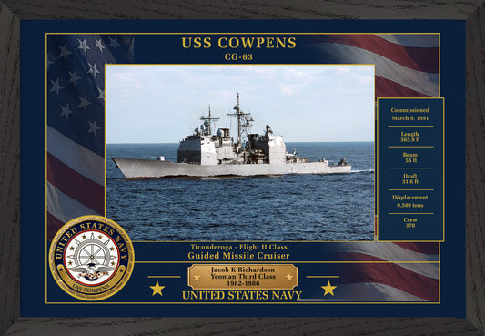 USS Cowpens CG-63 Framed Patriotic Photo
