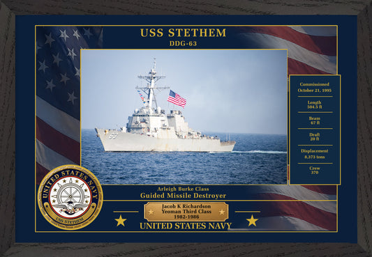 USS Stethem DDG-63 Framed Patriotic Photo