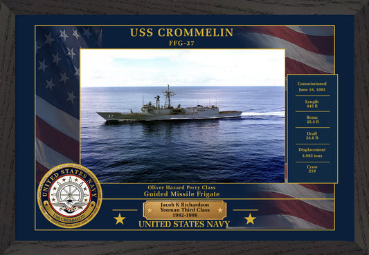 USS Crommelin FFG-37 Framed Patriotic Photo