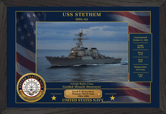USS Stethem DDG-63 Framed Patriotic Photo