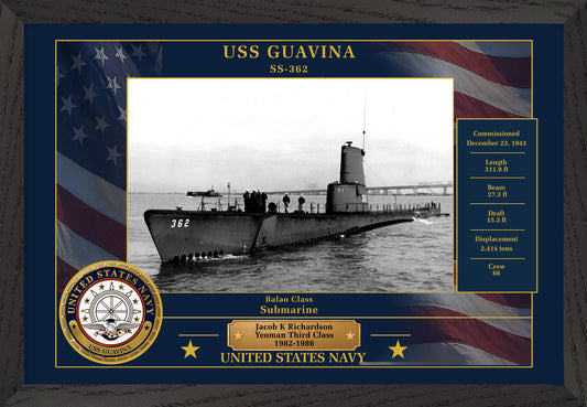USS Guavina SS-362 Framed Patriotic Photo