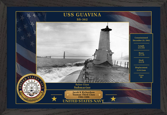 USS Guavina SS-362 Framed Patriotic Photo