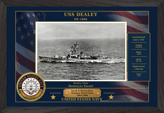 USS Dealey DE-1006 Framed Patriotic Photo
