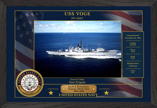 USS Voge FF-1047 Framed Patriotic Photo