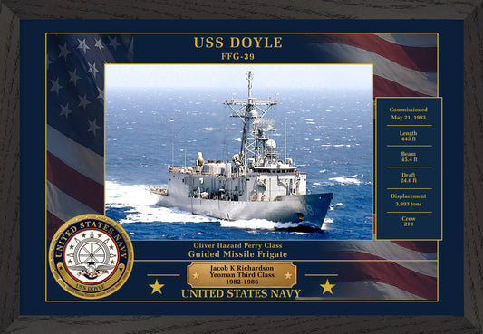 USS Doyle FFG-39 Framed Patriotic Photo