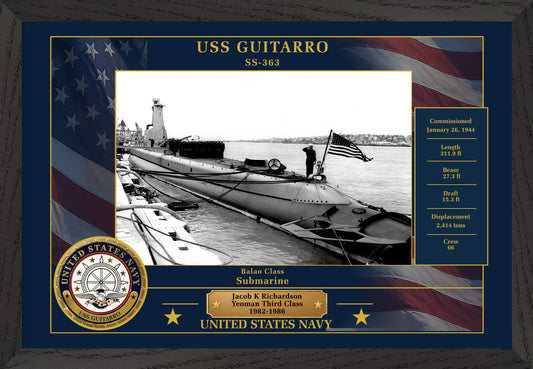 USS Guitarro SS-363 Framed Patriotic Photo