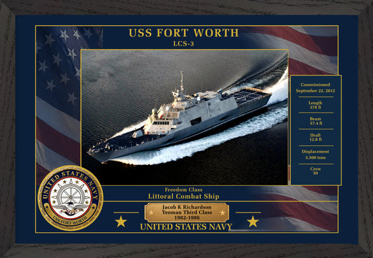 USS Fort Worth LCS-3 Framed Patriotic Photo