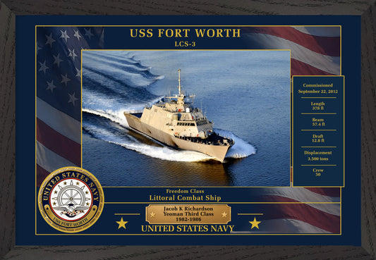 USS Fort Worth LCS-3 Framed Patriotic Photo
