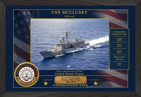 USS Mcclusky FFG-41 Framed Patriotic Photo