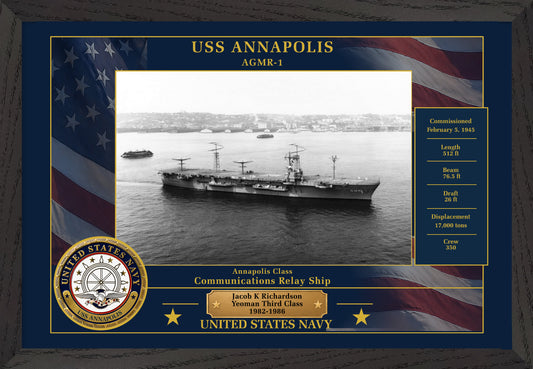 USS Annapolis AGMR-1 Framed Patriotic Photo