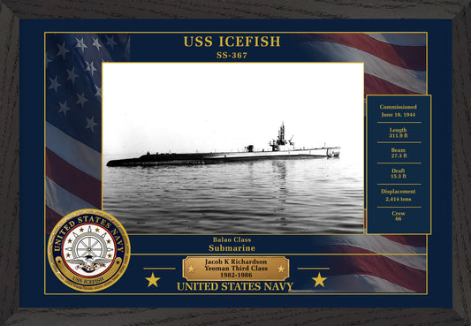 USS Icefish SS-367 Framed Patriotic Photo