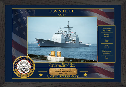 USS Shiloh CG-67 Framed Patriotic Photo