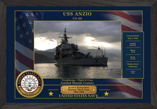 USS Anzio CG-68 Framed Patriotic Photo