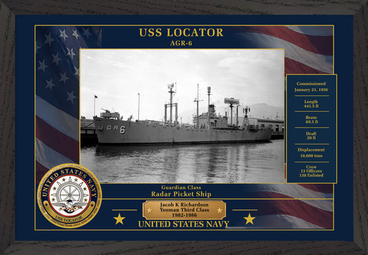USS Locator AGR-6 Framed Patriotic Photo
