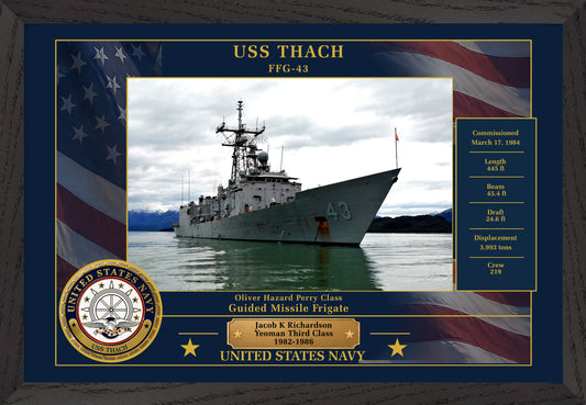 USS Thach FFG-43 Framed Patriotic Photo