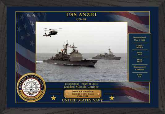 USS Anzio CG-68 Framed Patriotic Photo