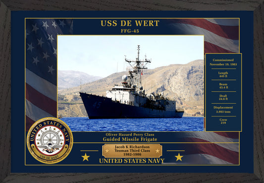 USS De Wert FFG-45 Framed Patriotic Photo