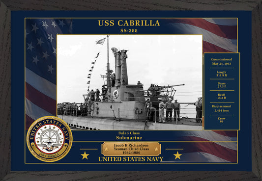 USS Cabrilla SS-288 Framed Patriotic Photo