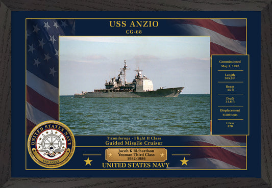 USS Anzio CG-68 Framed Patriotic Photo