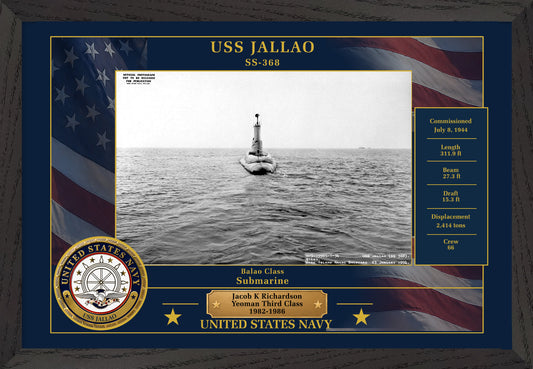 USS Jallao SS-368 Framed Patriotic Photo
