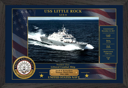 USS Little Rock LCS-9 Framed Patriotic Photo