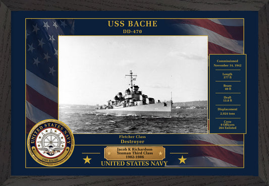 USS Bache DD-470 Framed Patriotic Photo