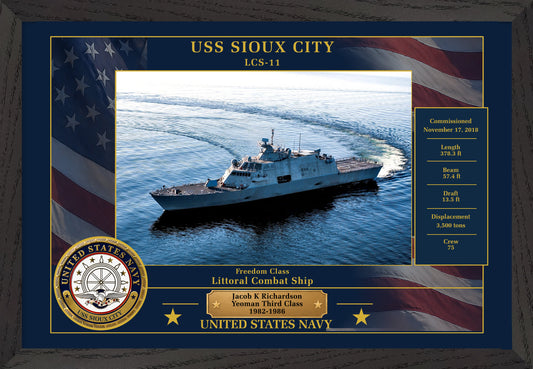 USS Sioux City LCS-11 Framed Patriotic Photo