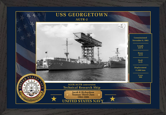 USS Georgetown AGTR-2 Framed Patriotic Photo