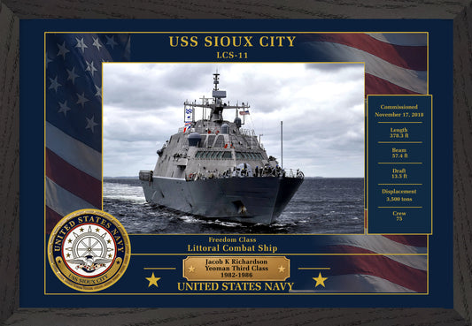 USS Sioux City LCS-11 Framed Patriotic Photo