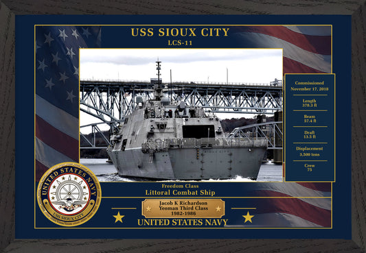 USS Sioux City LCS-11 Framed Patriotic Photo