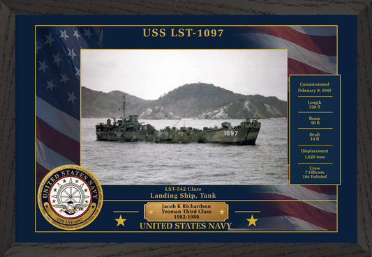 USS Th LST-1097 Framed Patriotic Photo