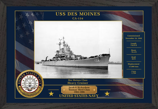 USS Des Moines CA-134 Framed Patriotic Photo