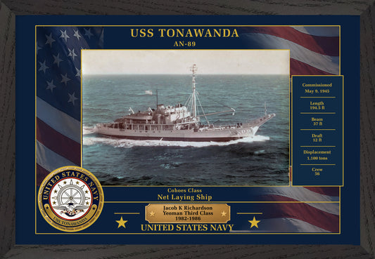 USS Tonawanda AN-89 Framed Patriotic Photo