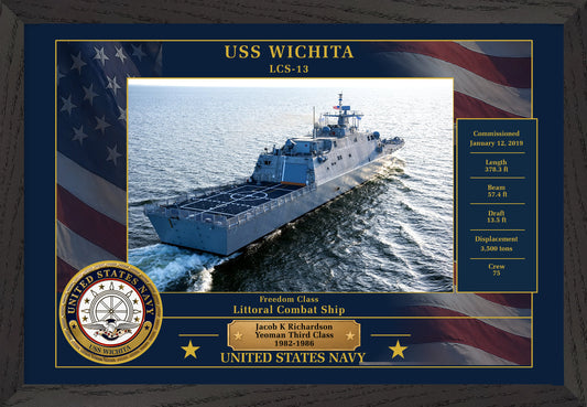 USS Wichita LCS-13 Framed Patriotic Photo