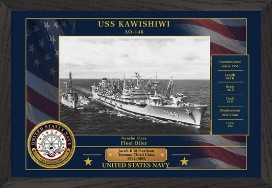 USS Kawishiwi AO-146 Framed Patriotic Photo