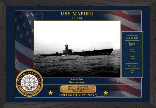 USS Mapiro SS-376 Framed Patriotic Photo