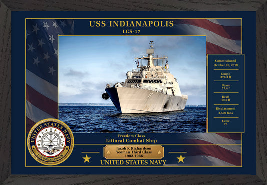USS Indianapolis LCS-17 Framed Patriotic Photo