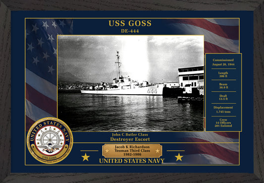 USS Goss DE-444 Framed Patriotic Photo