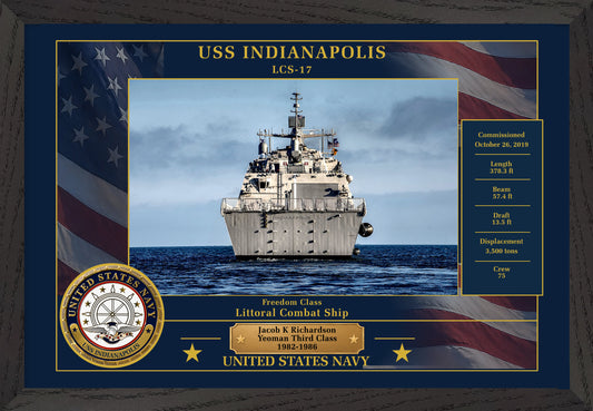 USS Indianapolis LCS-17 Framed Patriotic Photo
