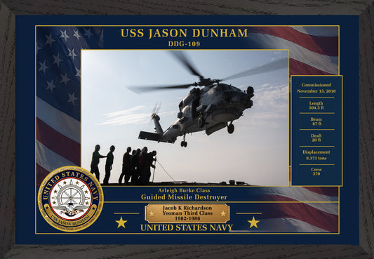 USS Jason Dunham DDG-109 Framed Patriotic Photo