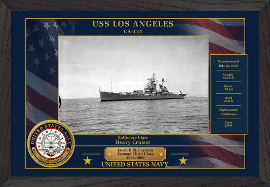 USS Los Angeles CA-135 Framed Patriotic Photo