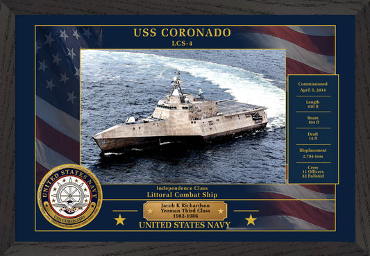 USS Coronado LCS-4 Framed Patriotic Photo