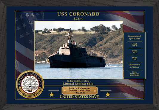 USS Coronado LCS-4 Framed Patriotic Photo