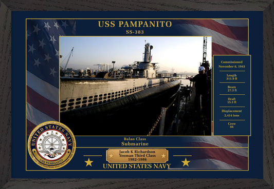 USS Pampanito SS-383 Framed Patriotic Photo